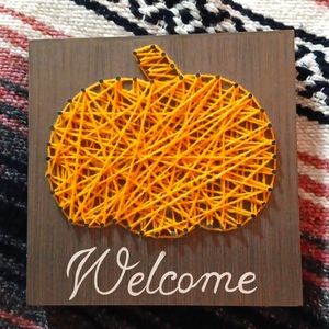 Welcome Pumpkin Hanging Art